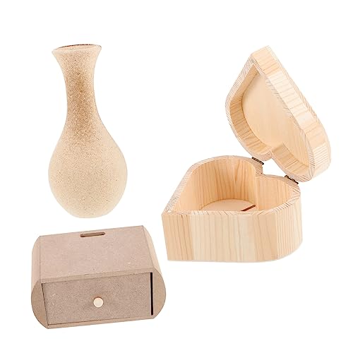 PHENOFICE 3st Schmuckschatulle Aus Holz Vasen Selber Machen Vasen Für Zu Hause Schmuck-organizer Schminktisch- Kinder Joyero Para Mujer Schmuck-schatz-organizer Kaktus-töpfe von PHENOFICE