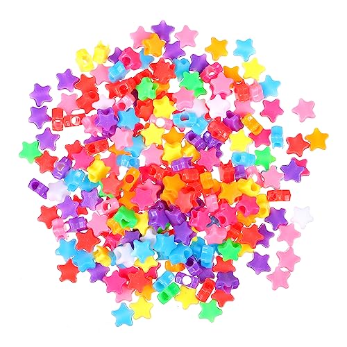 PHENOFICE 4 Packungen Buntes Perlenzubehör Stern lose Perlen Schmuck lose Perlen kunststoffperlen schmuckherstellung Bastelperlen selber machen Halskette DIY-Accessoire Plastik Colorful von PHENOFICE