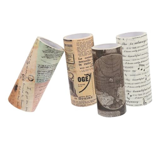 PHENOFICE 4 Rollen Altes Washi-tape Selbstklebende Bänder Dekorative Washi-klebebänder Washi Tape Zum Verpacken Von Geschenken Diy-bänder Aufkleber Washi Tapes Zum Basteln Japanisches Papier von PHENOFICE