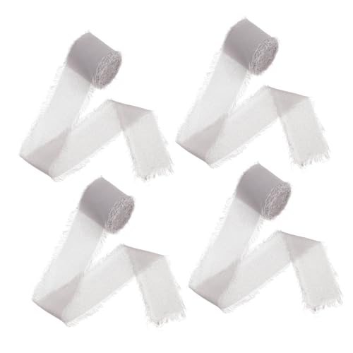 PHENOFICE 4 Rollen Dekorative Krawatte aus Chiffon Hochzeitsbedarf Kuchendekorationszubehör -Band Kuchenband ribbon bandfeile Geschenkzubehör Blumenverpackungsband Polyester Dark Grey von PHENOFICE