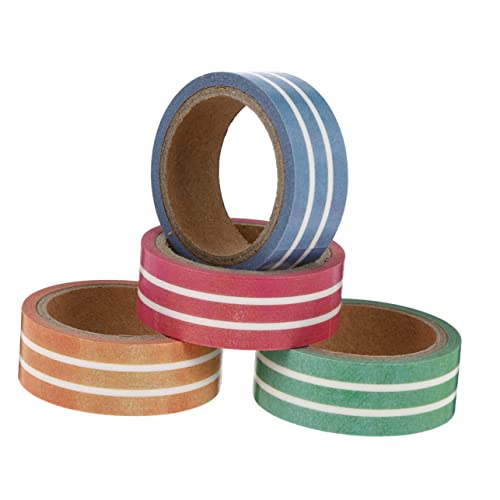 PHENOFICE 4 Rollen Washi-tape Farbiges Abdeckband Planer Washi Stamp Tape Dekoratives Bastelband Dekoratives Stempelband Dekorative Washi-klebebänder Selbstgemachtes Abklebeband Aufkleber von PHENOFICE