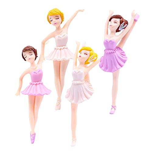 PHENOFICE 4 Stück Ballerina-mädchen Auto Kuchendeckel Dekoration Für Kuchen Kuchendekorationen Statuen Von Tanzenden Mädchen Kuchendekoration Für Mädchen Ballerina-cupcake-topper Figur Pvc von PHENOFICE