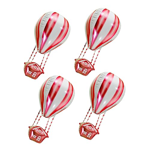 PHENOFICE 4 Stück Heißluftballon Ballongas luftballons Geschenkidee aufblasbares Spielzeug Hochzeitsballons aufkleber hochzeitsdeko Korb Ballon zum Kindergeburtstag Ballon aus Aluminiumfolie von PHENOFICE