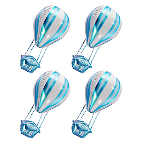 PHENOFICE 4 Stück Heißluftballon Dekoration Ballonbogenstreifen Neon Tierische Folienballons Ballongirlande Luftballons Für Die Babyparty Tiere Ballons Ballonständer Auto Aluminiumfolie Blue von PHENOFICE