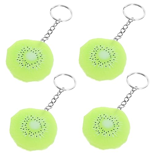 PHENOFICE 4 Stück Kiwi Obst Schlüsselanhänger Obst Charm Schlüsselanhänger Gefälschter Kiwi Block Schlüsselanhänger Dekor Schlüssel Zum Aufhängen Ornament Lebensmittel von PHENOFICE