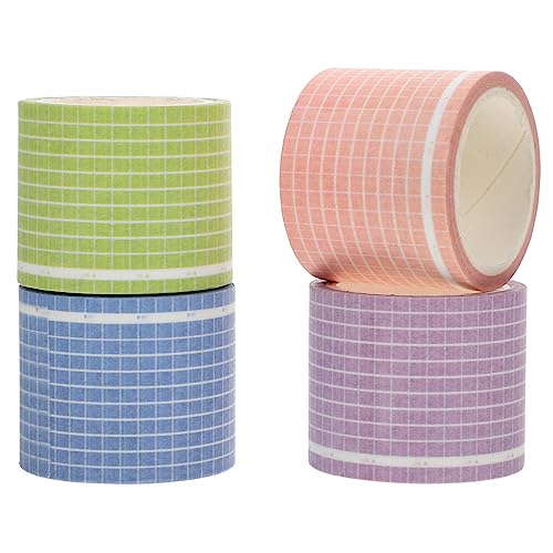 PHENOFICE 4 Stück Quadratische Washi Klebeband Buchaufkleber Tagebuch DIY Klebebänder DIY Bastelbänder Dekorative Klebebänder Für DIY Sammelalbum Klebeband Washi Tapes Zielflaggen von PHENOFICE