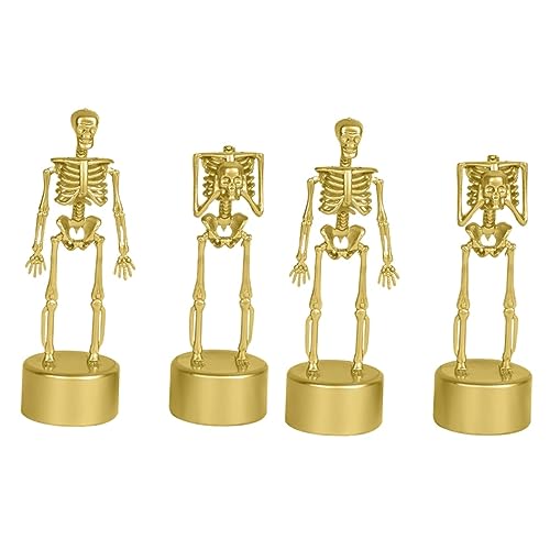 PHENOFICE 4 Stück Schädelstand-trophäe Zartes Halloween Schmückt Skeleton-auszeichnung Spielzeug Tür Halloween-dekorationen Im Innenbereich Kostümtrophäe Skelette Skelett Hund Golden Plastik von PHENOFICE