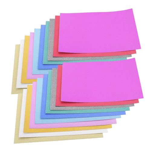 PHENOFICE 40 Blatt Geprägtes Papier Bunter Karton Kartonpapier – Verschiedene Farben DIY Karton Farbkarton Goldfarbener Glitzerkarton Glitzernder Bunter Karton DIY Papiere von PHENOFICE