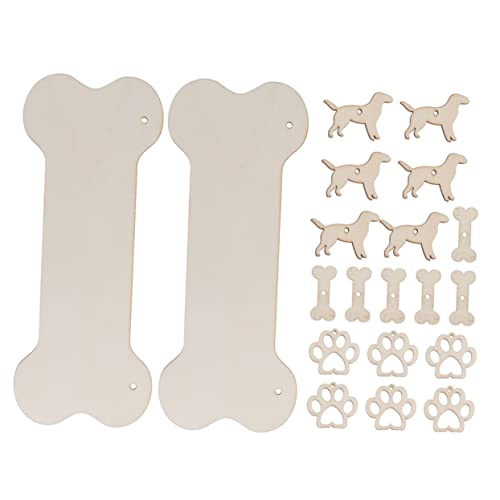 PHENOFICE 40 Stk Anhänger aus Hundeknochen Ornament Handwerk Anhänger in Form eines kleinen Hundes DIY Holzanhänger Hundeknochen Anhänger bezaubernder Anhänger aus Holz schöne Holzbehänge von PHENOFICE