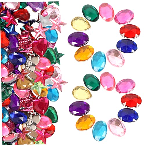 PHENOFICE 400 Stück Diamant DIY-Material Edelstein-Aufkleber Acryl-Flatback-Juwelen Handyhülle Edelsteine Edelsteinaufkleber Strasssteine kinder DIY zubehör Diamanten zur Dekoration von PHENOFICE