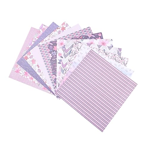 PHENOFICE 48 Blätter Taschenmusterpapier bedrucktes Kartonpapier einseitiges Scrapbook-Papier scrapbook paper Handbuch Dekoration Zeitschriftenpapier selber machen Hintergrundpapier Violet von PHENOFICE