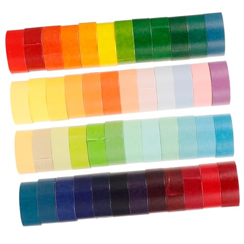 PHENOFICE 48 Rollen Farbiges Washi-tape Klebeband Selbstklebend Produkte Blau Klebeband Nachfüllen Textmarker Doppelt Oberbeleuchter Dekorband Farbiges Band Schreibbar Gel Japanisches Papier von PHENOFICE