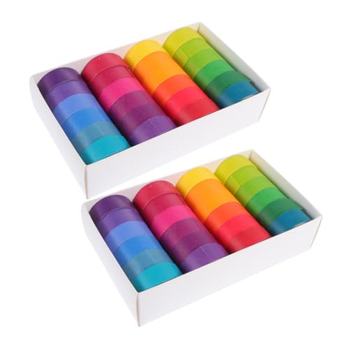 PHENOFICE 48 Rollen Regenbogenfarbenes Washi Tape Klebeband Handwerk Notizbuchbänder Abdeckband Beschriften Notizband Handkontenbänder Geschenkanhänger Geschenkband Japanisches Papier von PHENOFICE