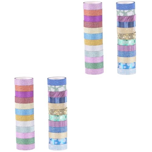 PHENOFICE 48 Stk Glitzerndes Abdeckband Bastelband Maskierung Dekoratives Klebeband Glitzerndes Washi-tape Geschenkverpackungsband Planerband Glitzernde Aufkleber Washi-klebeband von PHENOFICE