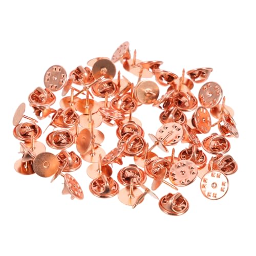 PHENOFICE 50 Sätze Hutzubehör Anstecknadel Teil beachten bastelbedarf DIY-Zubehör Schmuckzubehör Pin-Abzeichen-Verriegelung zurück Pin-Zubehör Brosche Kupplung Eisen Rose Gold von PHENOFICE