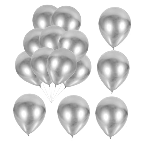 PHENOFICE 50 Stück Ballonanordnung Heliumballons Bunte Partyballons Hochzeits-brautballons Girlande Luftballons Party-layout-ballons Metallische Luftballons Luftballons Emulsion Silver von PHENOFICE