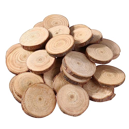 PHENOFICE 50 Stück Holzscheiben Hochzeitsdekoration selber machen Log-Slices-Discs Hotfix-Strasssteine Strasssteine ​​nähen hochzeit dekoration hochzeitsdeco natürliche runde Chips Protokoll von PHENOFICE