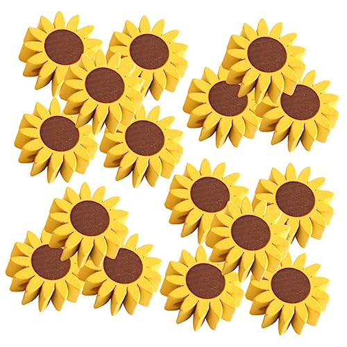 PHENOFICE 50 Stück Sonnenblumen-Holzperlen handystativ perlenkette Sonnenblumen-Abstandsperlen Perlenanhänger bastelset basteln DIY Schmuck lose Perlen Bastelperlen selber machen Yellow von PHENOFICE