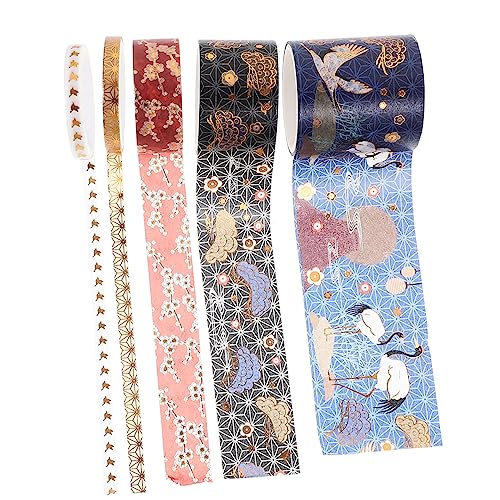 PHENOFICE 5St Klebeband the washi tape sticky tape Patterned tape Vintage tape Pretty tape Scrapbook-Abziehbilder Retro-Washi-Tape dekoratives Washi-Tape Scrapbook-Aufkleber bronzieren von PHENOFICE