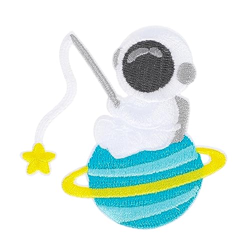 PHENOFICE 5St Stickereiflecken Astronauten-Stickpatch bestickt selbstgemachte Kleidung embroidery set astronaut aufnäher Kleidung Stoffflecken Astronauten-Patches Polyester Colorful von PHENOFICE