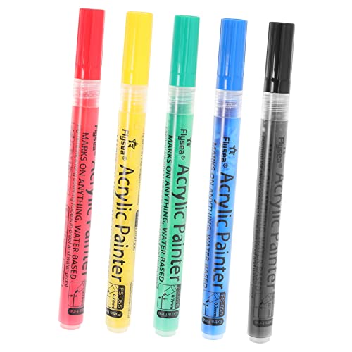 PHENOFICE 5st Acrylmarker Körperbemalungsstift Farbstift Farbige Textmarker Glänzender Tintenstift Unterstreichungsstift Metallische Gelstifte Schnell Trocknender Marker Farbmarker Farbe von PHENOFICE