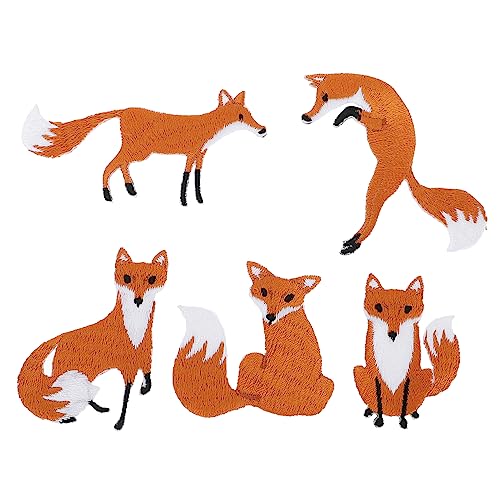 PHENOFICE 5st Fuchs Patch Spulenwickler Zum Nähen Wärmeübertragungsaufkleber Für Kleidung Trendige Aufkleber Kleidungsstück Stickerei-patch Füchse-stickerei-patch Füchse-patch Stoff Brown von PHENOFICE