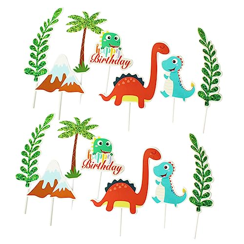 PHENOFICE 6 Sätze à 42 Stück Kucheneinsatz Tierische Kuchendekoration Dinosaurier-cupcake-picks Süße Topper-picks Cupcake-kapazitäten Wald-cupcake-topper Tierdekoration Hölzern von PHENOFICE