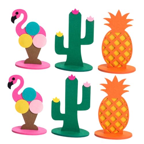 PHENOFICE 6 Stück Flamingo Tischdekoration Ananas Tischdekoration Dekor Für Tisch DIY Raumdekoration Modelle Filz von PHENOFICE