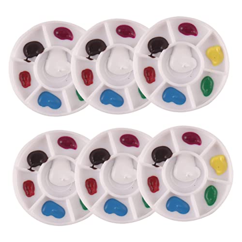 PHENOFICE 6 Teiliges Miniatur Kunst Palette Set Bunte Farbbox Für DIY Bastelprojekte Perfekt Für Mini Spielzeuge Und Tischspielzeug Kreatives Modellier Zubehör von PHENOFICE