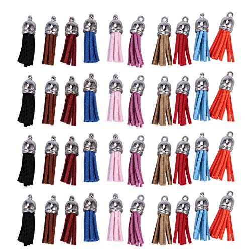 PHENOFICE 60St Taschenanhänger handyzubehör fingerhalterung handy accessories schlüsselketten schlusselketten geschenkeidee anahtarlık Taschenzubehör key chain Wildleder Quaste Lederquasten von PHENOFICE