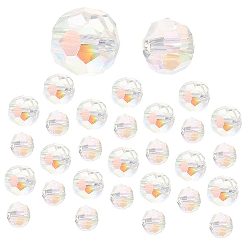 PHENOFICE 60st Transparente Ab-farbige Perlen Runde Kugelperlen Perlen Zum Selbermachen Von Schmuck Halskette Perlen Schmuck Handwerk Perlen Dekorative Perlen Handgefertigte Perlen Glas von PHENOFICE