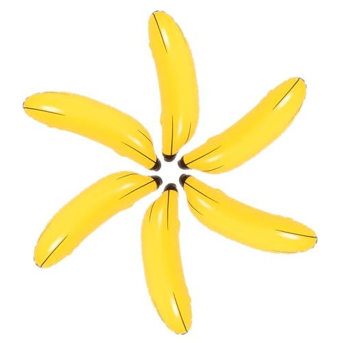 PHENOFICE 6St Aufblasbare Bananen-Requisiten Bananen-Requisiten-Spielzeug Schwimmendes aufblasbares Bananenspielzeug zabawki stymulujące rozwój yellow Schwimmer-Bananenstütze aus Kunststoff von PHENOFICE