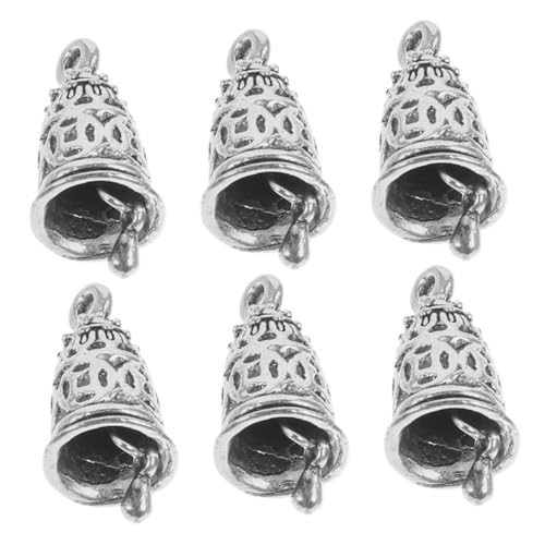 PHENOFICE 6st Glockenanhänger Schmuckanhänger Zur Herstellung Von Schmuck Charms Für Bettelarmbänder Mini-Glocke Glocken Im Retro-Stil Baum Hängende Glocke Glocken Basteln Legierung Silver von PHENOFICE