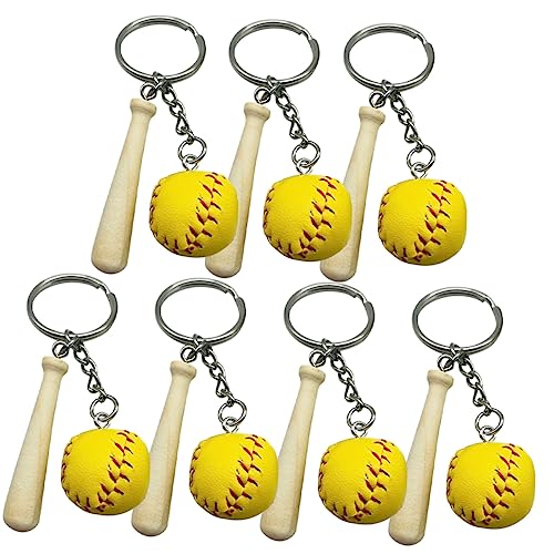 PHENOFICE 7 Stück Baseball Schlüsselanhänger Softball Schlüsselanhänger Sport Dekor Mini Schlüsselanhänger Baseball Schlüsselanhänger Sportler Souvenir Schlüsselanhänger Mini von PHENOFICE