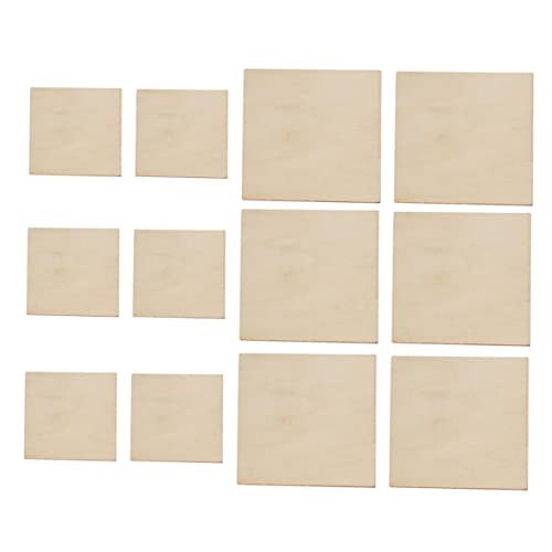 PHENOFICE 75 Stück Quadratische Holzspäne Natürliche Soziale Distanzierung Bodenaufkleber DIY Quadratische Holzspäne Khaki Quadratische DIY Holzspäne Buchsbaum von PHENOFICE