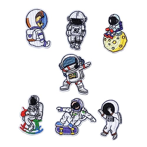 PHENOFICE 7St Stickereiflecken Weltraum-Patches Kleidungsstück Patches Stoffflicken selber nähen Kleiderdekore reparaturflicken astronaut aufnäher DIY kleidung liefert Kleidungsdekore Vlies von PHENOFICE