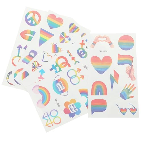 PHENOFICE 8 Blätter Gleich Geschlecht liche Aufkleber Liebesstolzaufkleber Regenbogenaufkleber für Kinder Gay Sticker Rainbow Sticker LGBT-Regenbogenaufkleber LGBT-Aufkleber PVC Colorful von PHENOFICE