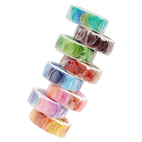 PHENOFICE 8 Rollen Gepunktetes Washi Tape Farbcodierungsetiketten Kreispunktaufkleber Rundes Klebeband Punktband Multifunktionale Washi-sticker Tragbare Punktaufkleber Japanisches Papier von PHENOFICE