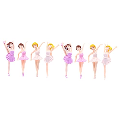 PHENOFICE 8 Stk Ballerina-Mädchen Dekor Auto Kuchendeckel Ballettmädchen Cupcake Topper Tortenaufsätze für Geburtstage Puppe pappbecher bastelsachen Dessert-Topper Tänzer Skulpturen PVC von PHENOFICE