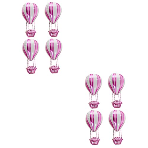 PHENOFICE 8 Stk Heißluftballon Korb Hochzeitsballons Ballondekoration Flugzeuge für Kinder 4d Ballongas luftballons aufkleber spielzeug Ballon aus Aluminiumfolie Geburtstagsfeier Ballon Rosa von PHENOFICE