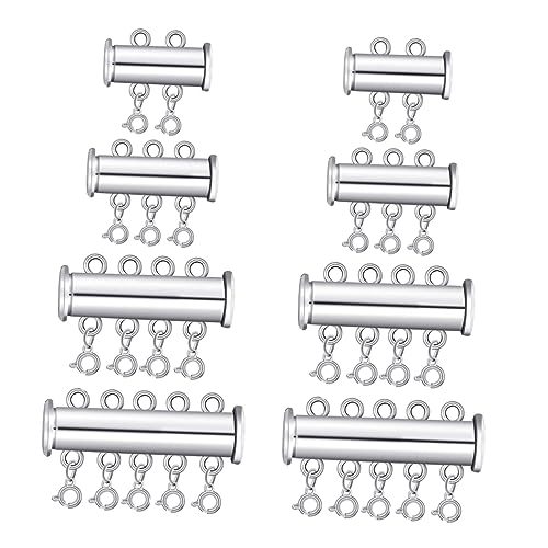 PHENOFICE 8 Stück Perlenschnalle Mit Mehreren Strängen Schieberohrverschluss Magnetische Halskettenverschlüsse Magnetischer Schmuckverschluss Schiebeverschluss Halskette Schmuck von PHENOFICE