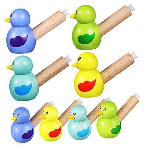 PHENOFICE 8 Stück Pfeifen Musikspielzeug Neuheit Wasservogel Figur Pfeifvogel Spielzeug Kinder Musikinstrumente Kinder Kleinkinder Mädchen Spielzeug Pädagogische Musikspielzeuge Aus Holz von PHENOFICE