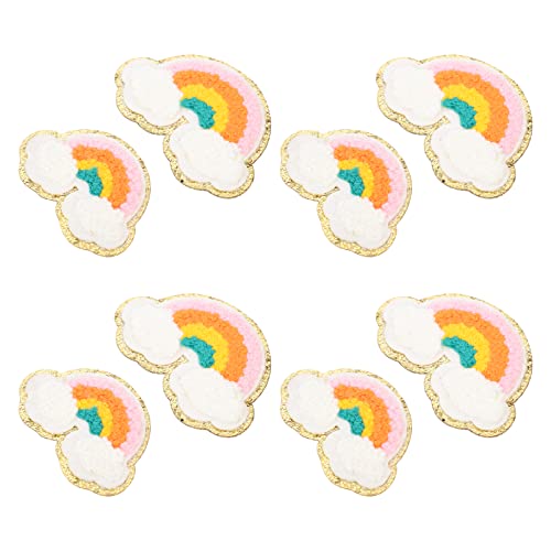 PHENOFICE 8 Stück Regenbogen Patch Zum Selbermachen Für Kleidung Paillettenbesatz Bestickter DIY Patch Dekorativer Nähflicken Nähzubehör Nähflicken Nähzubehör Bezaubernde Aufnäher von PHENOFICE