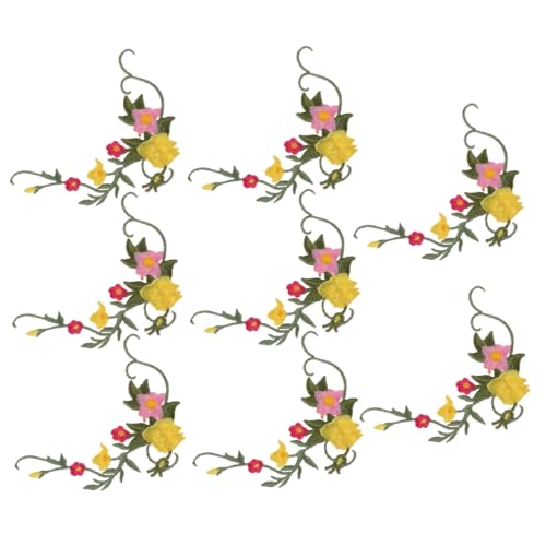 PHENOFICE 8St Blumen Stoff aufkleber gestickte Kostümaufnäher gestickte Aufnäher DIY Bastelapplikation gestickte applikationen floral stoffblumen bügelbild Patches nähen Flicken aufbügeln von PHENOFICE