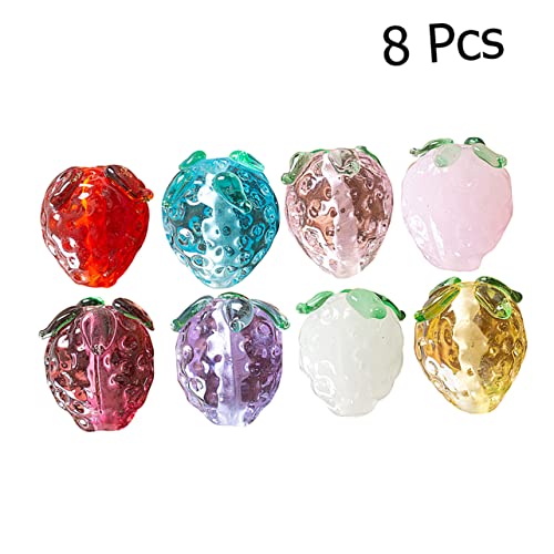 PHENOFICE 8St Materialien Glasperlen gems jewel schmuckwerkzeuge Halskettenperlen Schmuckdesign handgefertigte runde Perlen Handschmuck Perlenmaterialien selber machen bunte Perle von PHENOFICE