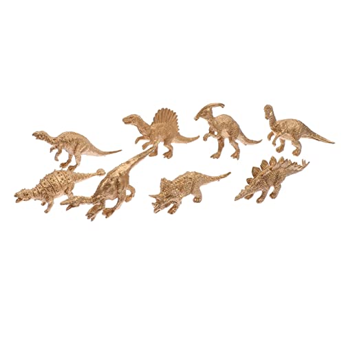 PHENOFICE 8St goldenes Dinosauriermodell Miniaturdekoration Tischdekoration Ornamente büro Dekoration Office Decoration tortendeko Einschulung Desktop-Ornament Dinosaurier-Handwerk Plastik von PHENOFICE