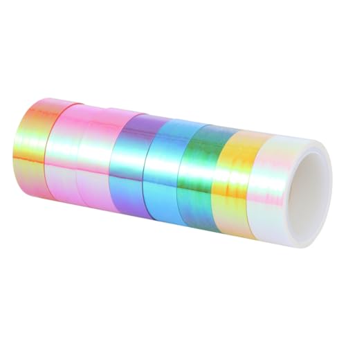 PHENOFICE 8st Tagebuchhandkonto Washi-papierband Kinder Aufkleber Für Geschenkanhänger Farbiges Klebeband Für Kinder Holografisches Washi-tape Holografisches Klebeband Für Glitzerband von PHENOFICE