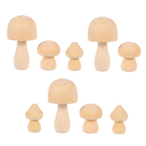 PHENOFICE 9 Stk Doodle weißer Keimpilz Bulk-Mini-Spielzeug Massenspielzeug für Kinder kindergeburtstags mitgebsel wohnungseinrichtung Kinder malen Holz Unfertiges Holz selber machen von PHENOFICE