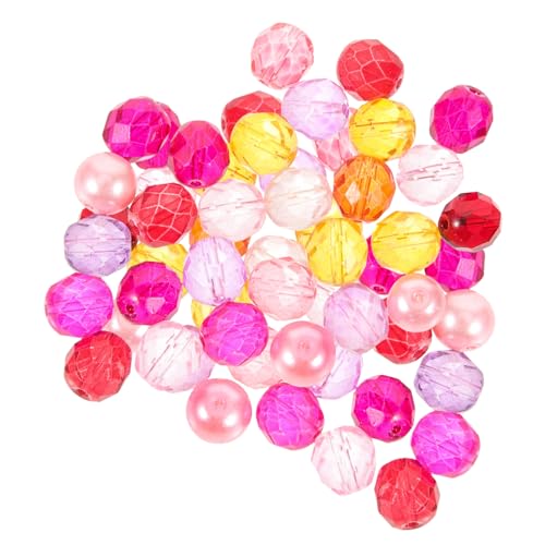 PHENOFICE 90Pcs 10Mm Football Pearl Multi Stil Gemischte Farbe Kontrastierende DIY Schmuckzubehör (Rosa Farbe) 90Pcs Klare Glasperlen Dekorative Glasperlen Kleine Lose Perlen von PHENOFICE