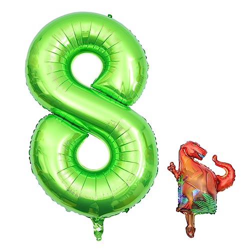 PHENOFICE Digitaler Aluminiumfolienballon Grüne Nummernballons Luftballons Mit Dinosauriermotiven Tierballons Hochzeitsdekoration Folienballons Grünes Helium Nummer Eins Ballon Für Party von PHENOFICE